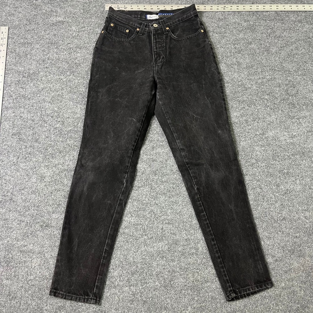 Express Jeans Womens Size 7/8 Black High Rise Tapered Cotton Vintage USA Made
